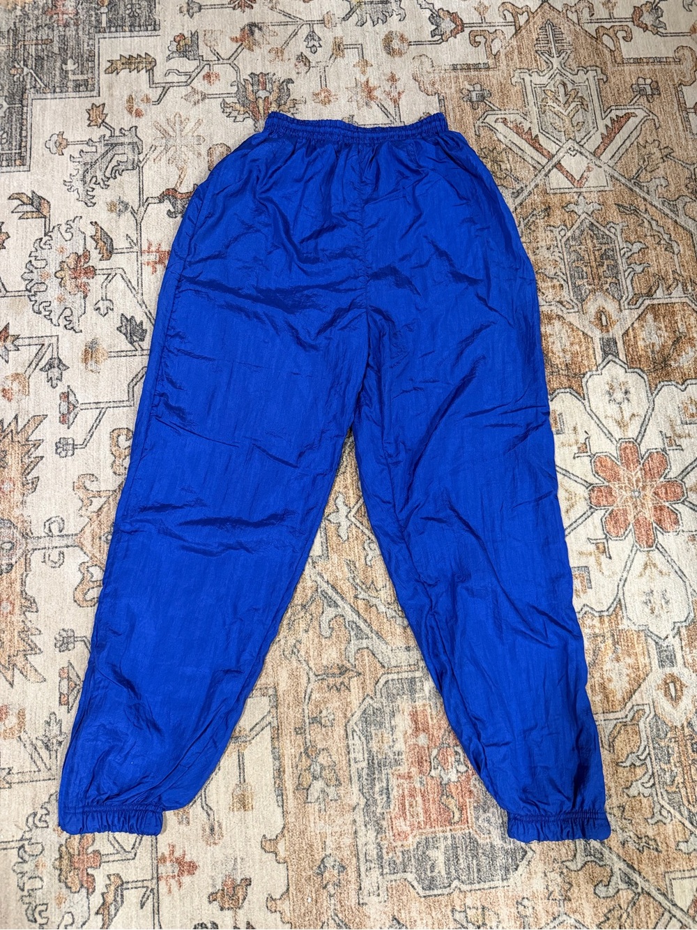 Vintage Casual Isle Royal Blue Nylon Windbreaker Track Pants Size Small